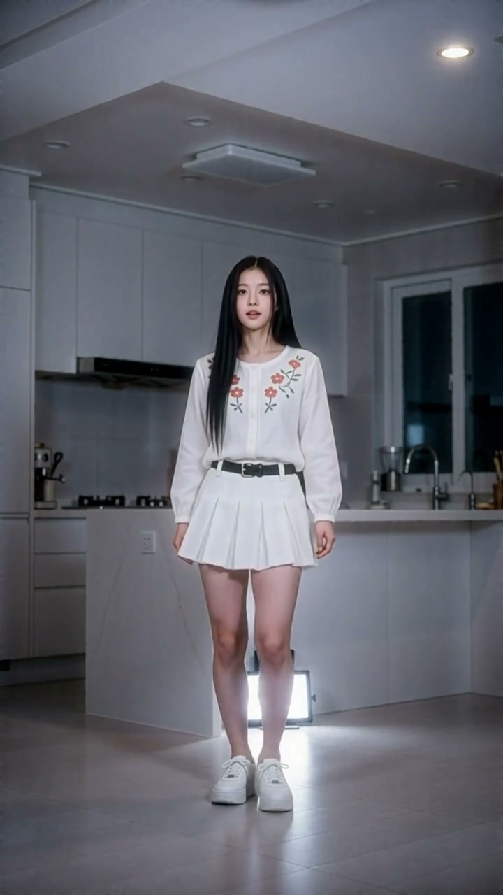 Idol Dance In Modern Kitchen With Audio Sync